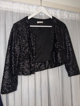 Kurze Jacke mit Pailletten schwarz guter Zustand