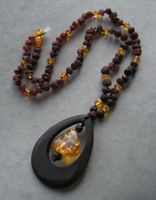 ♥ GOTHIC: BERNSTEIN KETTE MIT ANHÄNGER ♥