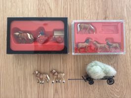 Preiser Pferde Figuren und Kutsche für Modelbau