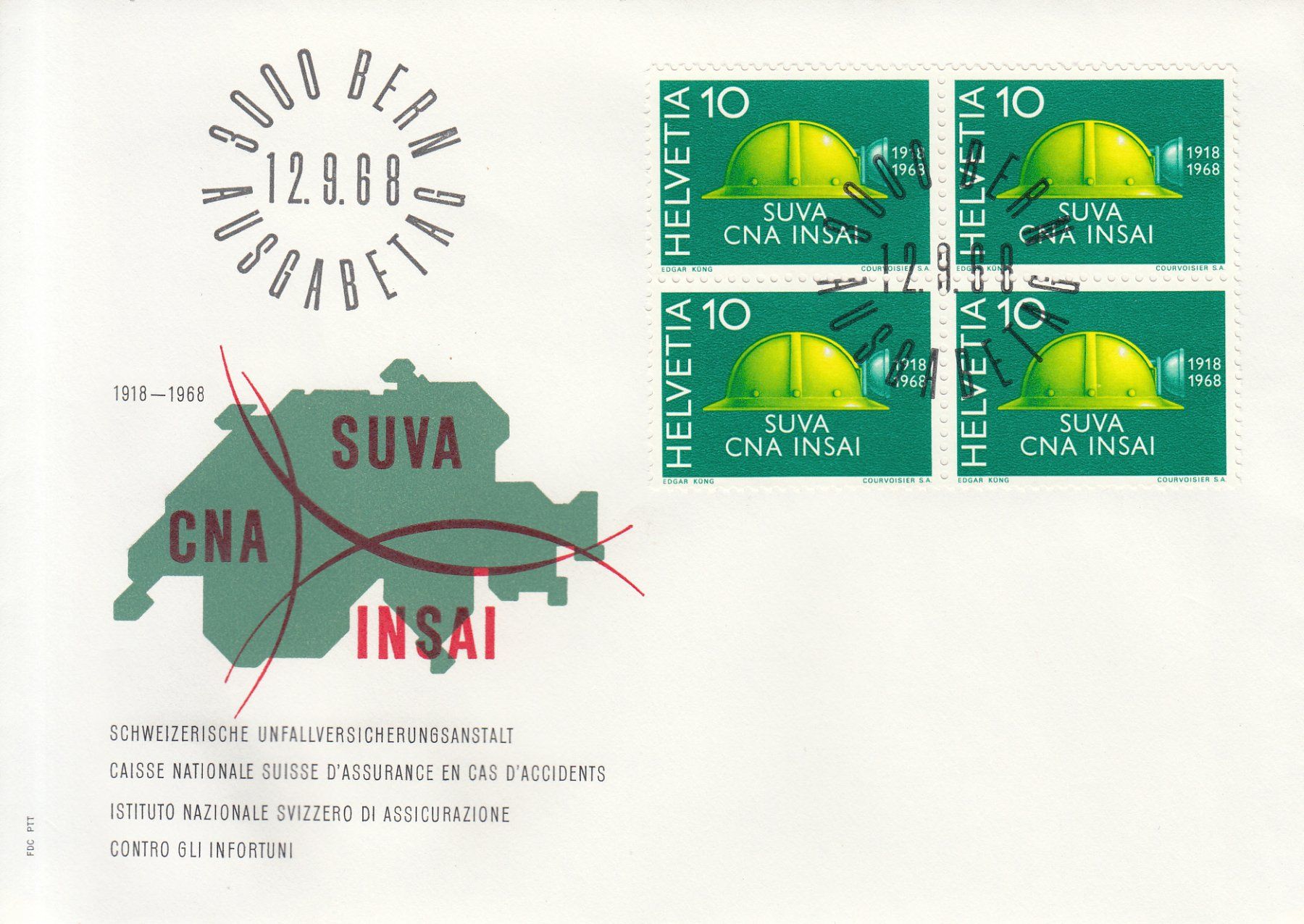 Tutti i francobolli: SBK 457 - 460 im 4er-Block FDC – Usato da Bürglen TG venduto da StampGraf 1