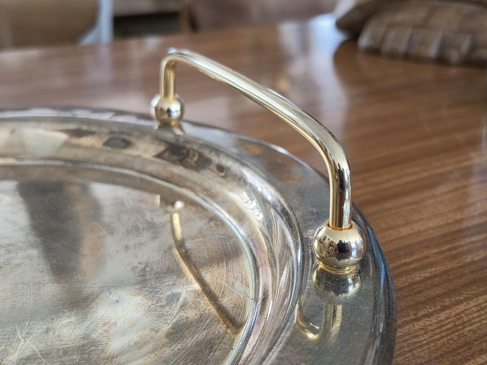 Piatti di portata: Tablett oval mit Griffen versilbert gebraucht – Usato da Mettlen venduto da elios0888 1