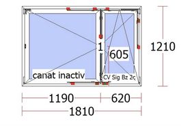 VEKA Kunststoff Fenster 1210x1810 Neu