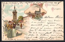 Litho Basel, Strassenpartie mit Passante
