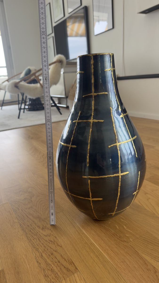 Lambert Vasi & Recipienti: Stylishe Grosse Dunkelblaue & Goldene Kintsugi Vase – Usato da Zürich venduto da ann_xpv6 2