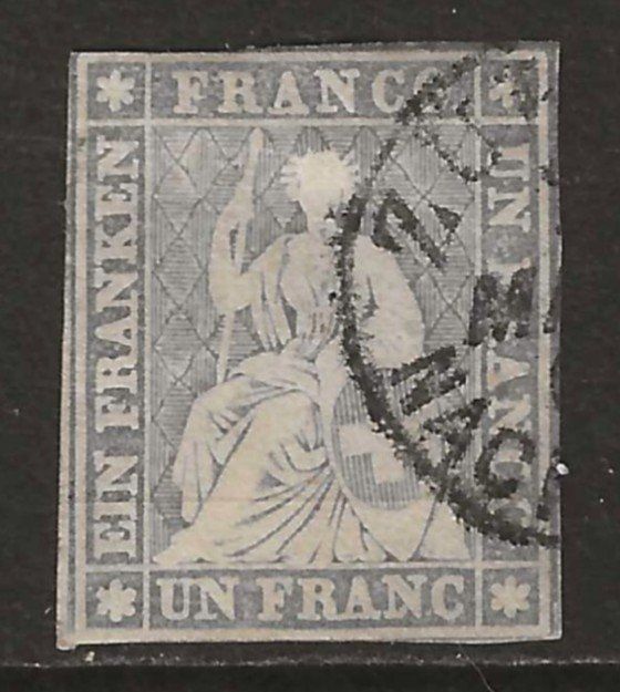 Tutti i francobolli: 1856 : Strubel Nr. 27D : KP 1300.-- – Usato da Gümligen venduto da Geniusbuy