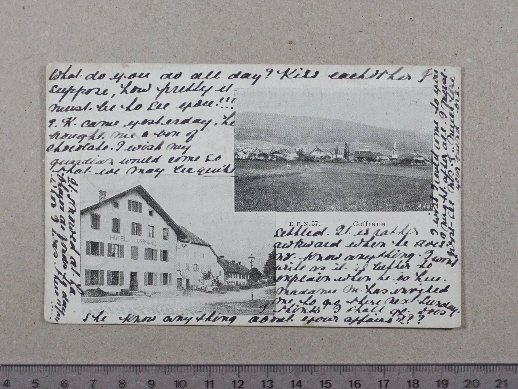 Ansichtskarten: Coffrane, 1901, Neuchatel, Val-de-Ruz – Gebraucht aus Lenzburg von fh1