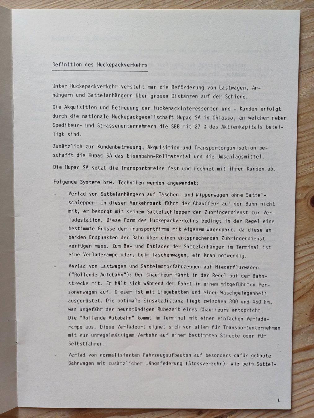 SBB/CFF/FFS Documenti: SBB Dokument "Grundsätze Huckepack" (1981) – Usato da Bever venduto da Berninascia 1
