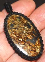 Anhänger L-7961 – Bronzit Makramee ca. 4,5x2,5cm