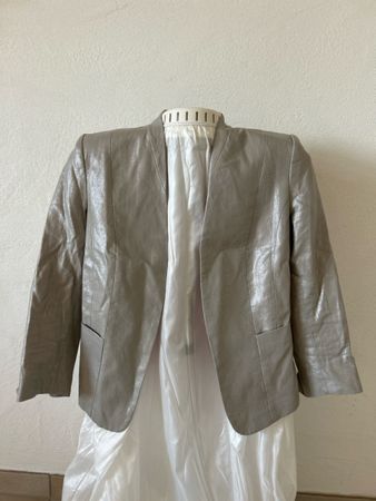 H&M Blazer glänzend silber Grösse 36 guter Zustand