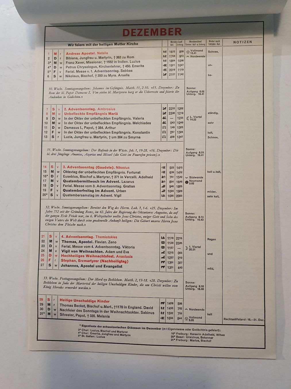 Calendari: Caritas Kalender 1952 – Usato da Zürich venduto da loosebone 3