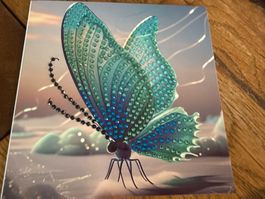 Karte-Grusskarte-Schmetterling-Glück-Natur-Painting-Selfmade