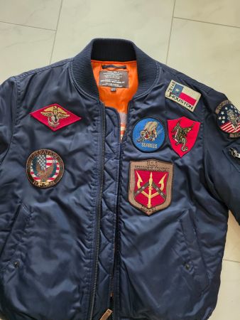 Bomber Jacke Top Gun Dunkel Blau Gr. L
