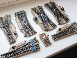 Märklin 6 x Elektro Weiche + 1 x Stellpult H0 M-Gleis