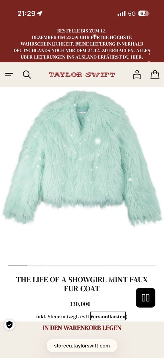 Cappotti: Taylor Swift Fur Coat Mint – Nuovo e nell'imballaggio originale da Wittnau venduto da JuStTinTin 6