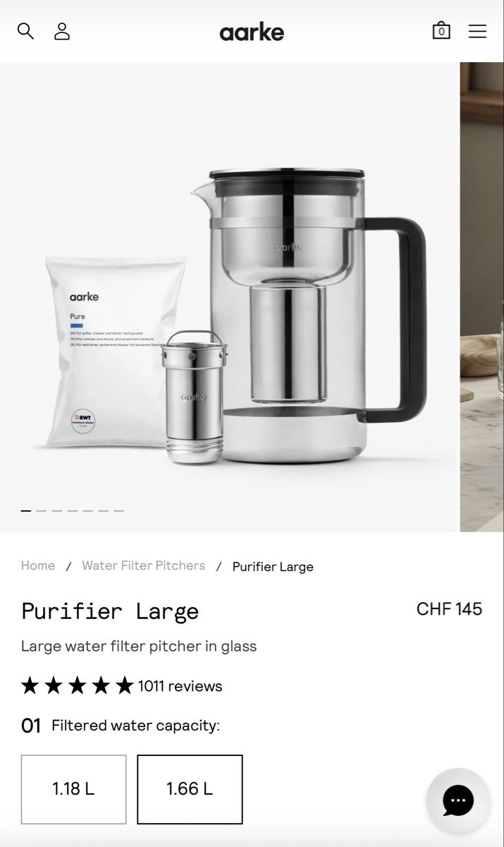 Sanitär: Aarke Wasserfilter - Purifier 1.6L – Neu und originalverpackt aus Zürich von pak_22bn 2