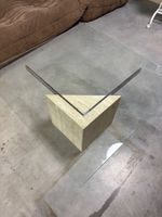 Couchtisch, Beistelltisch Beton / Glas, 1x1x0.38m