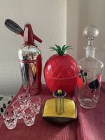 Vintage 1950s-70s Glasses, Carafe, siphon, ice holder & bowl
