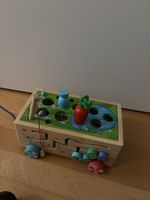 Jouet en bois d'éveil, jeu de pêche et formes, parfait!