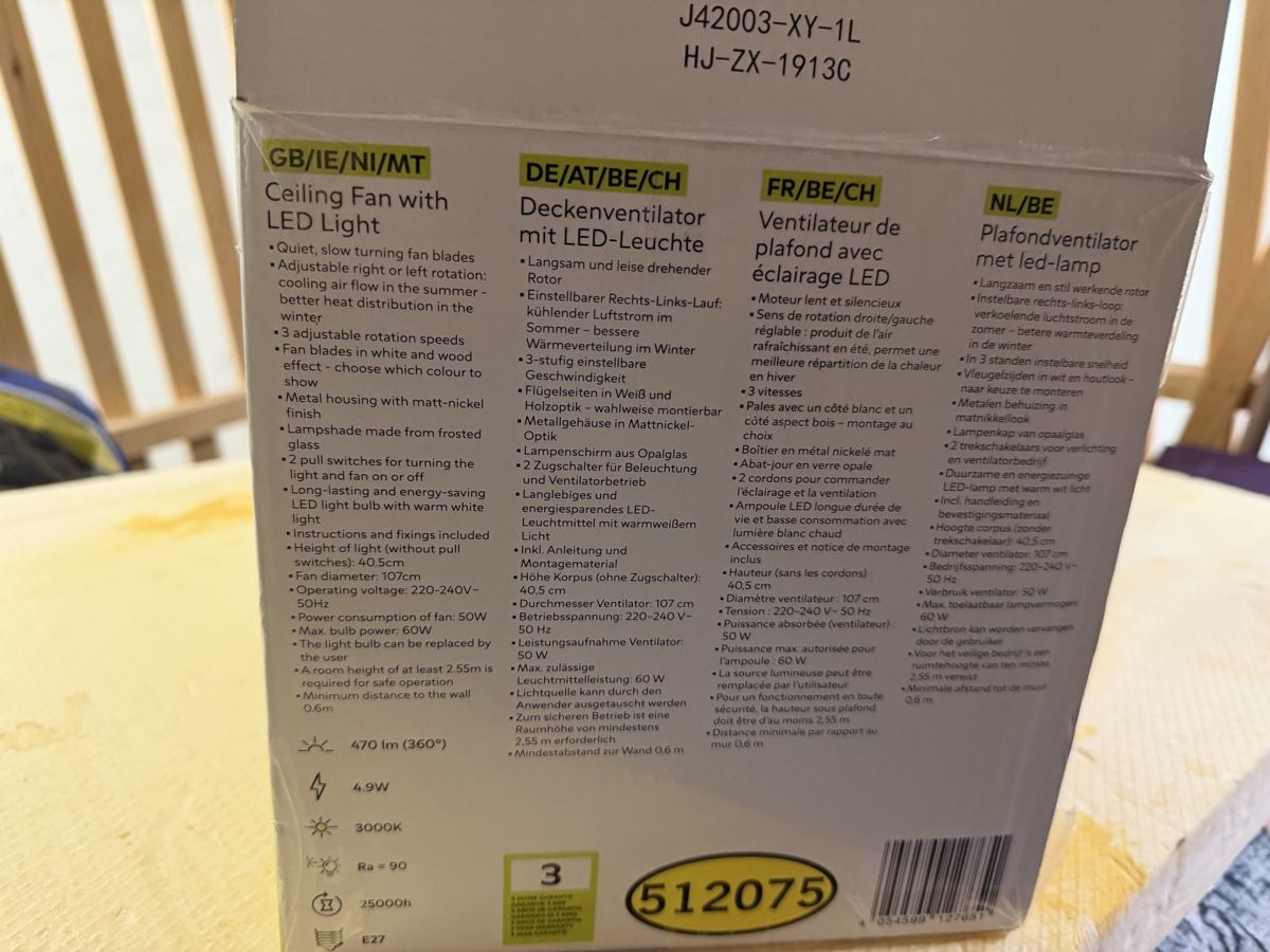 Ventilatoren: Deckenventilator mit Led-Leuchte – Neu (gemäss Beschreibung) aus Regensdorf von mex5145 1