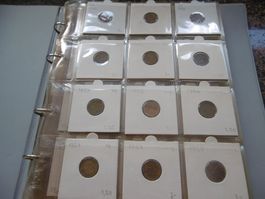 Münzen - Album mit 1 + 2 Räppler, 5, 10 + 20 Räppler, CH