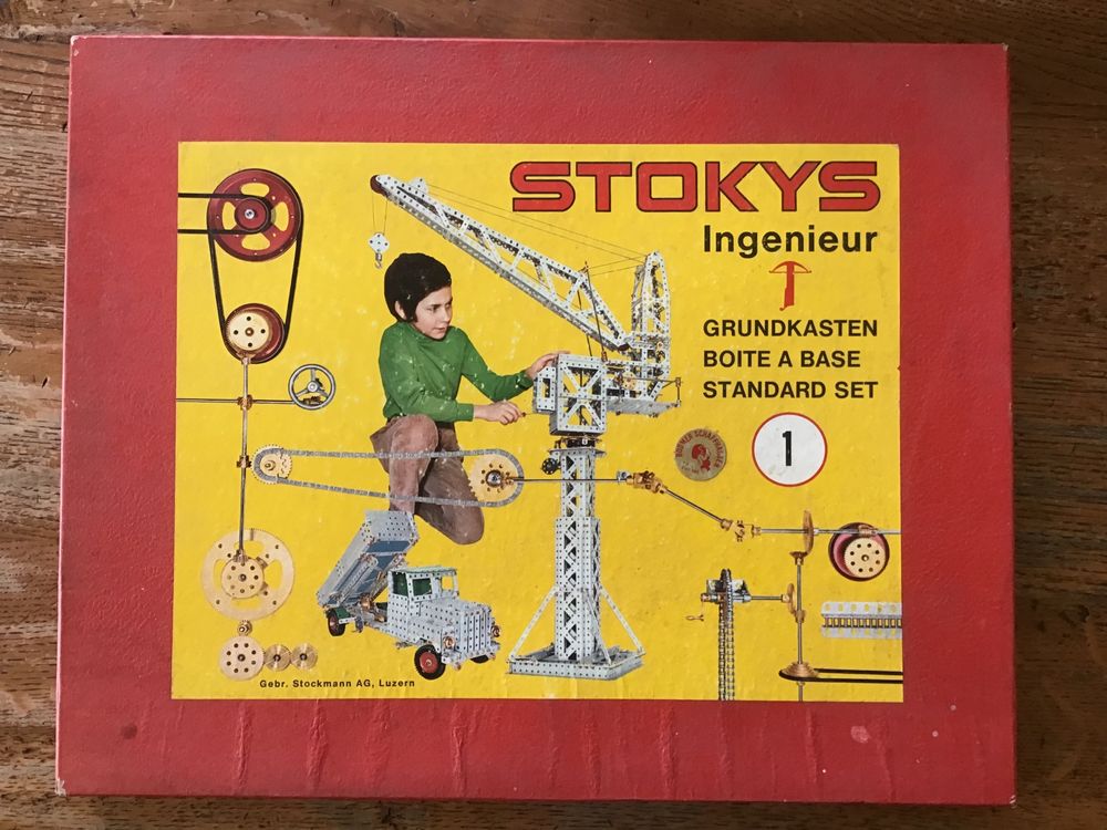 Boîte De Construction En Bois - Jeu Vintage Années 1950 - Jouet Ancien