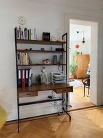 Bureau vintage en bois avec étagères  pièce unique