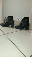 Bottines noires à lacets cuir véritable