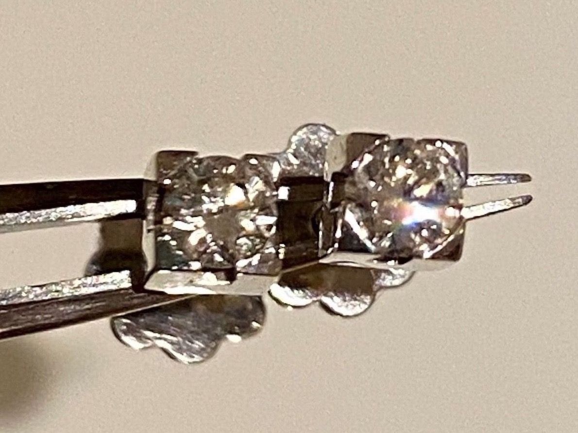 Orecchini pendenti & Orecchini a lobo: Ohrstecker 18K WG mit Diamanten – Usato da Matten b. Interlaken venduto da kero71 3
