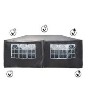 + Toboli Pavillon 3x6m Partyzelt Grau Stabil Wasserdicht UV-