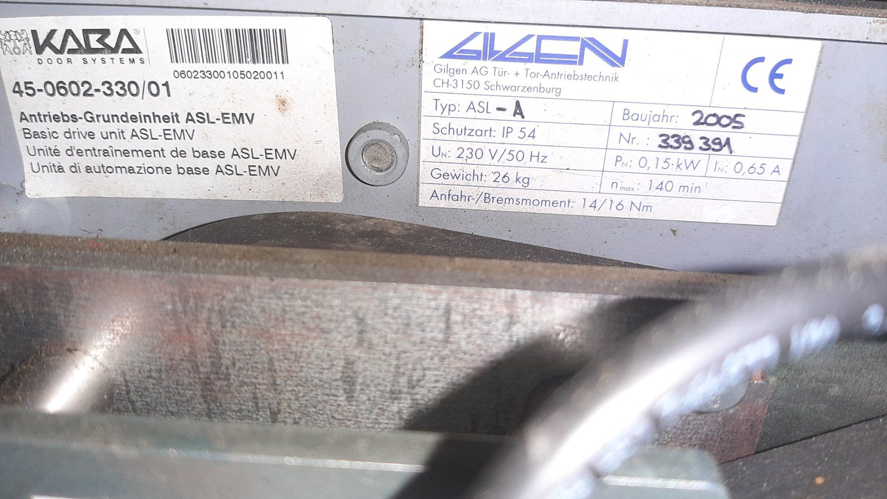 Gilgen Door Systems Sonstiges Elektromaterial: Gilgen KABA Torantrieb ASL-EMW ASL-A – Gebraucht aus Rothenthurm von DS12A 2