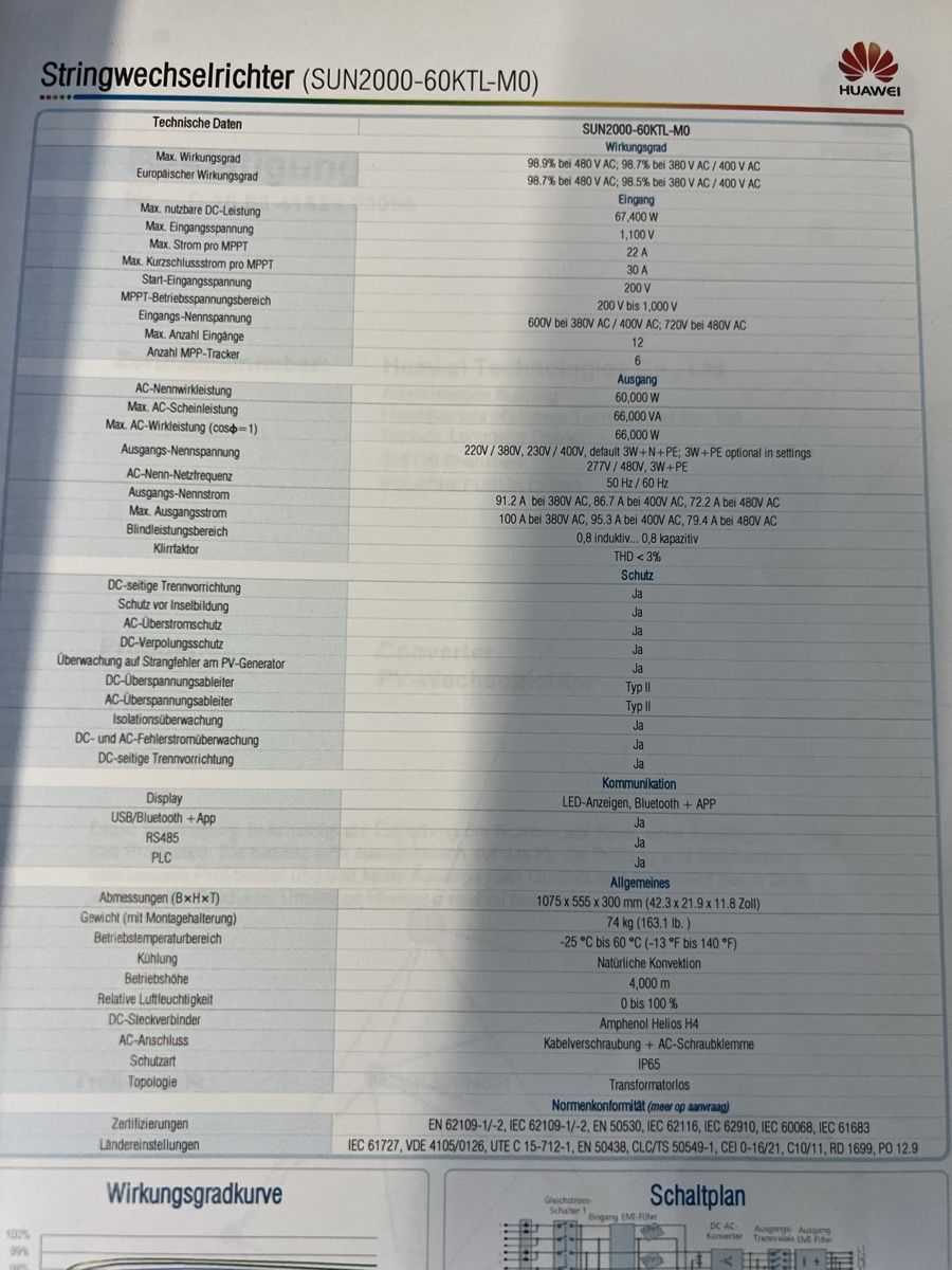 Huawei Inverter: Sun2000-60KTL-M0 Wechselrichter – Usato da Riedt b. Erlen venduto da 50101 2