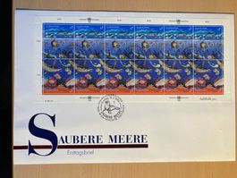 UNO Wien 1992 Ersttagsbrief KB Saubere Meere Fische
