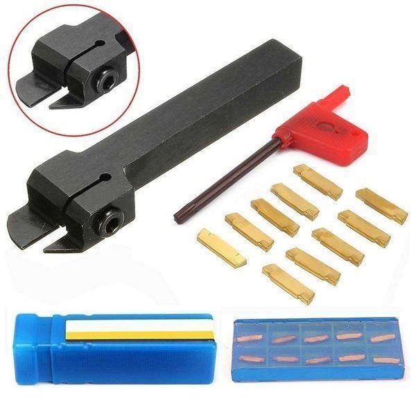 GBJ MGEHR 1212 Carbide Grooving Tool Holder With MGMN Inserts - 1/2 Inch Cutting Tool Set