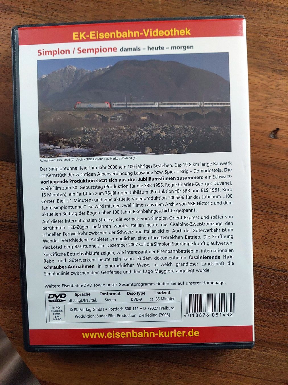 Tutti i DVDs: Simplon/Sempione - Eisenbahn-Kurier - DVD – Usato da Schönenwerd venduto da Steidi 2