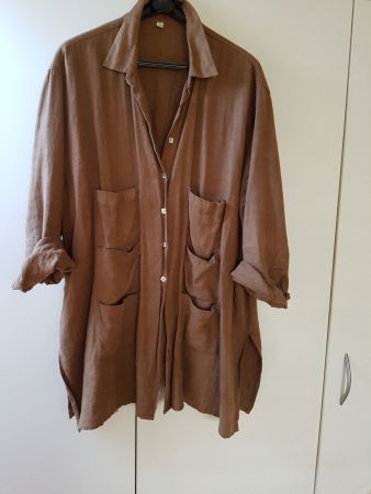 Letzte Gelegenheit / Ulla Popken Leinen Jacke Bluse 54 56 58