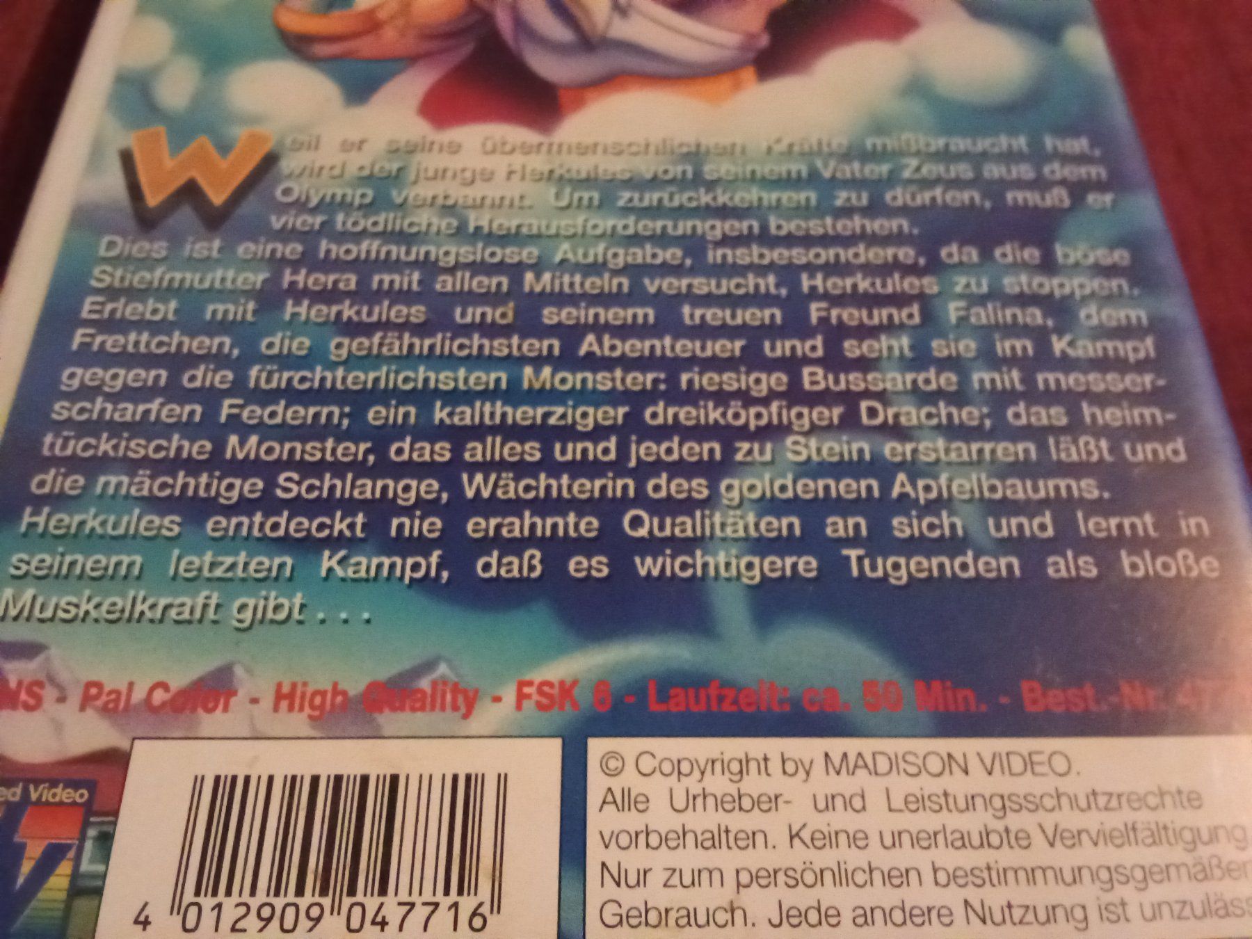 Alle VHS: Hercules der junge Held UV VHS 4771 – Gebraucht aus Remetschwil von Hofiii 2