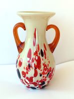 Vintage Glasvase rot- orangefarben wohl Jugoslawien 70er