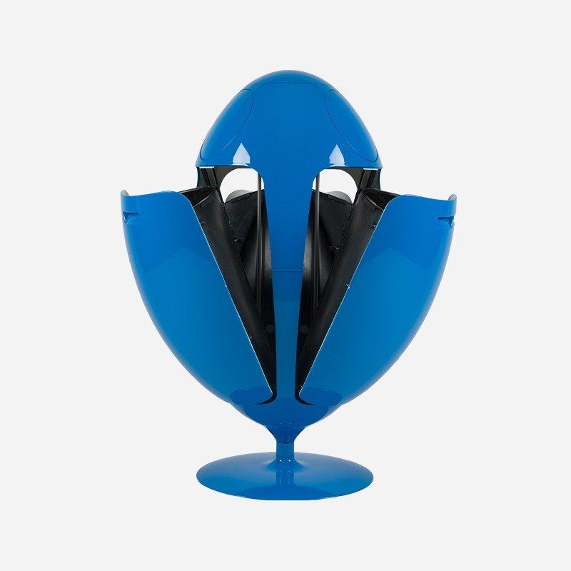 Cestini per rifiuti: Mülleimer Ovetto Soldi Design blau Space Age – Nuovo e nell'imballaggio originale da Zürich venduto da re.naissance 2