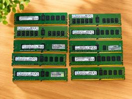 1x 16 GB und 9x 8 GB DDR4, Server Ram