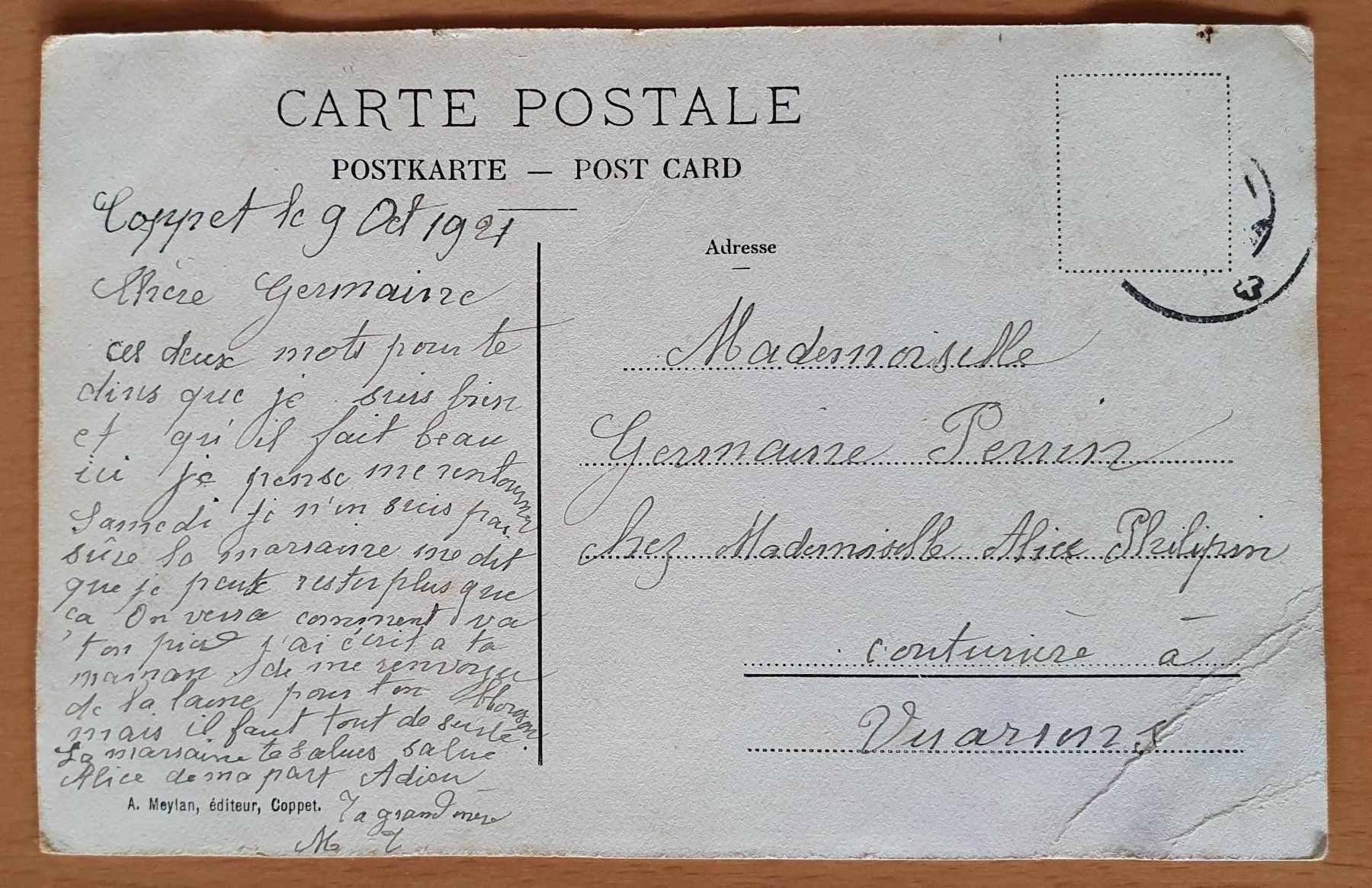 Cartoline postali: Coppet - Grand Rue 1921 – Usato da Kreuzlingen venduto da Rschweiz1 1