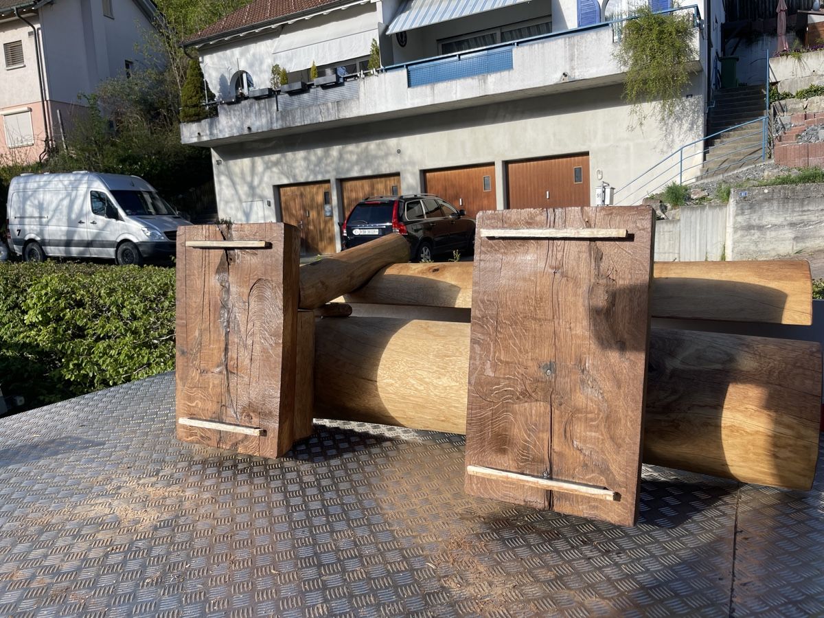 Set di tavolo e panche: Massive Eichenholz Bank – Nuovo e nell'imballaggio originale da Hemmental venduto da _P2000_ 6