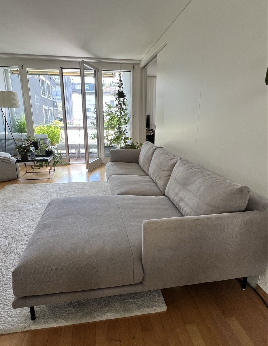 Divani: Ecksofa, L-Form, Longchaise rechts, hellgrau, Stoff – Usato da Zürich venduto da Mariesieger 3