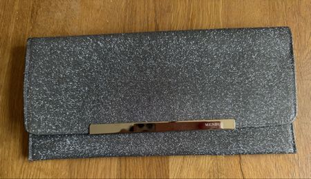 Damen Clutch Silber Glitzer guter Zustand