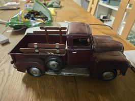 Deko-Truck aus Metall, Vintage Look, Rostbraun (D)