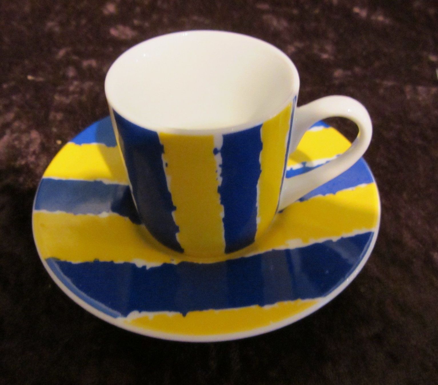 Tazze: 6 Espressotassen mit Unterteller, gelb/blau – Nuovo (secondo la descrizione) da Egliswil venduto da chroetli22