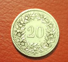 Schweizer Münze 20 Rappen 1885 B guter Erhaltungszustand