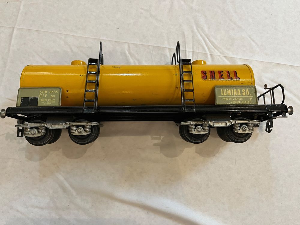 Buco ? Shell Tankwagen / Kesselwagen gelb 4 achsig Spur 0 (Gebraucht ...