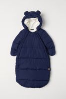 Wattierter Winterfusssack Fusssack H&M Gr. 62/68 Dunkelblau