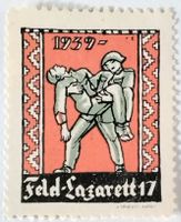 Soldatenmarke 2.WK, Feld-Lazarett 17, grün, Wi San 100