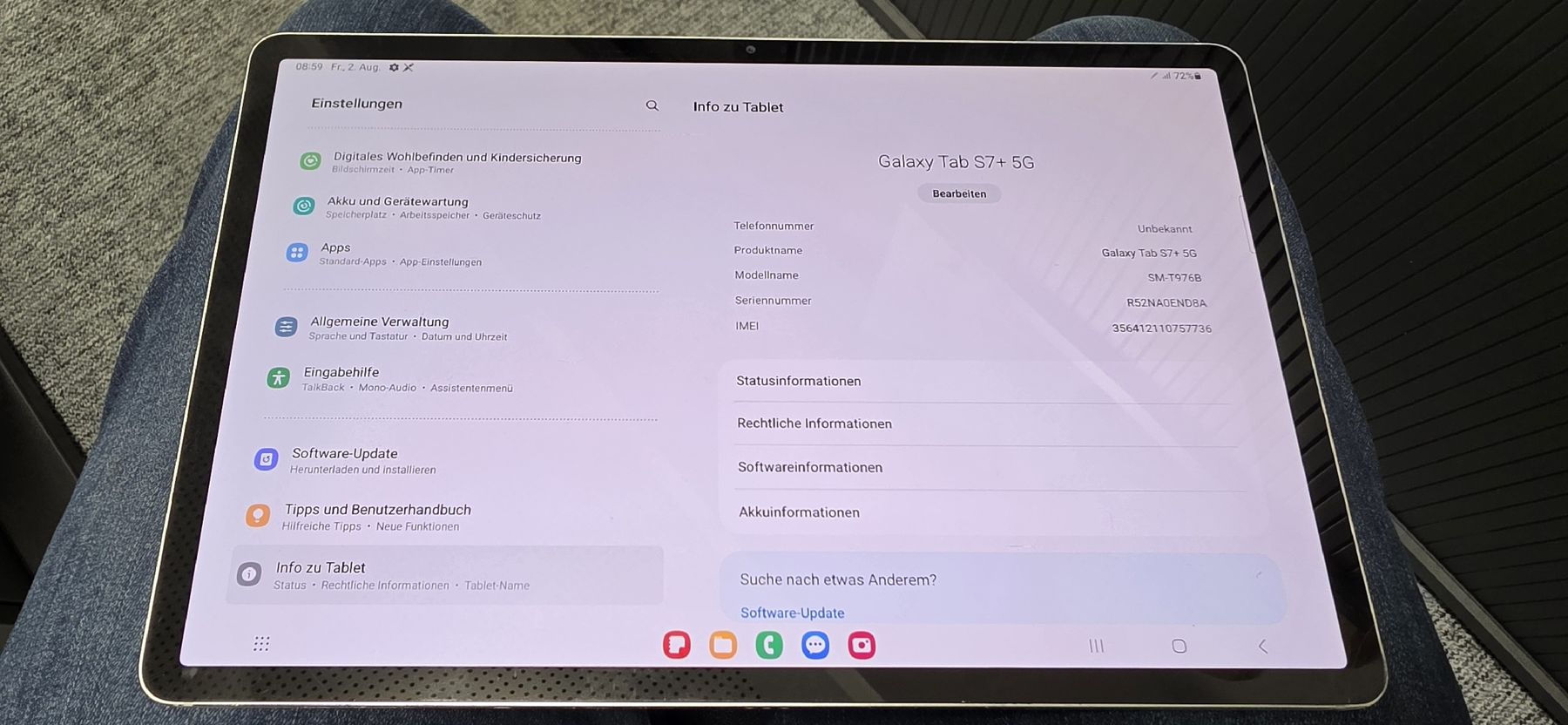 Samsung Tablet PC: Samsung Galaxy Tablet S7+ 5G – Usato da Grindelwald venduto da Kolb2 2